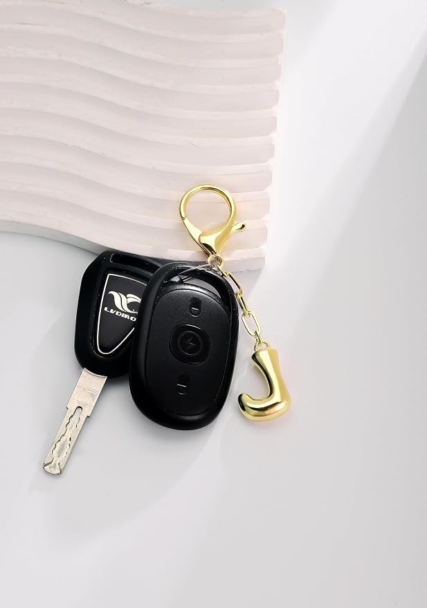 Gold Bubble Initial Keychain Charm - Image 5