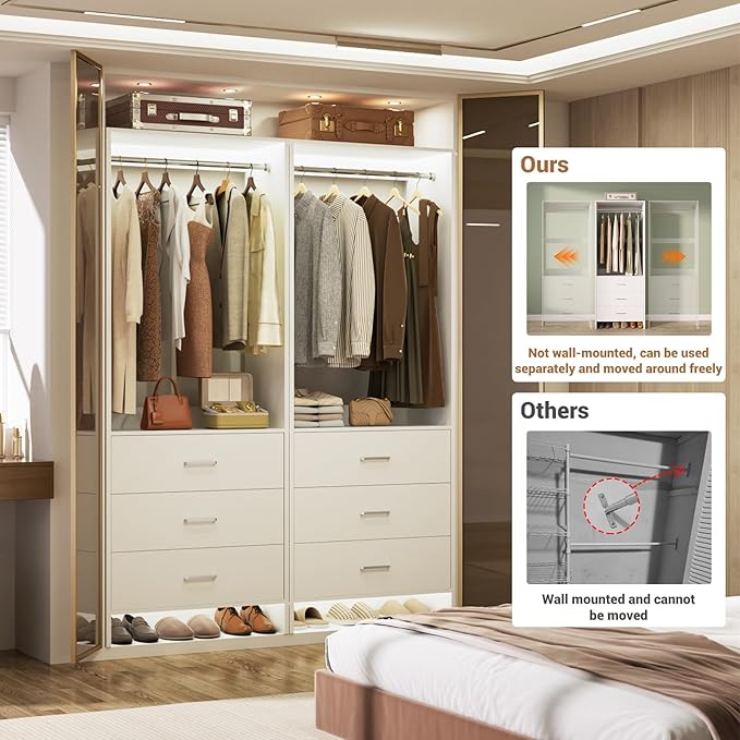 Aheaplus Closet System Closet Organizer, Wood Closet Organizer System, Walk-in - Image 2