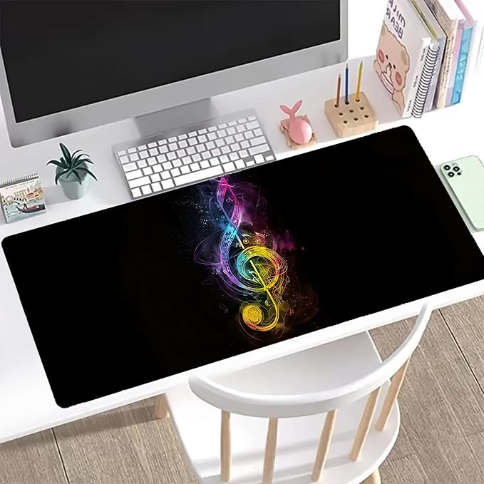 Neon Music Gaming Mouse Pad, Office Desk Mat, Anti-Slip Rubber Base Cool - Image 2
