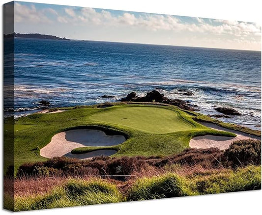 chenchenArt California Coastline Golf Course Wall Art Prints USA Golf Course by chenchenArt