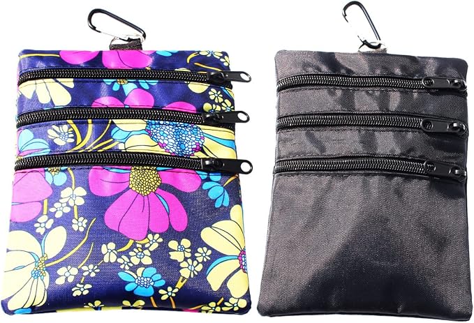Golf valuables Pouch, Zipper Golf Ball Bag by hapheal