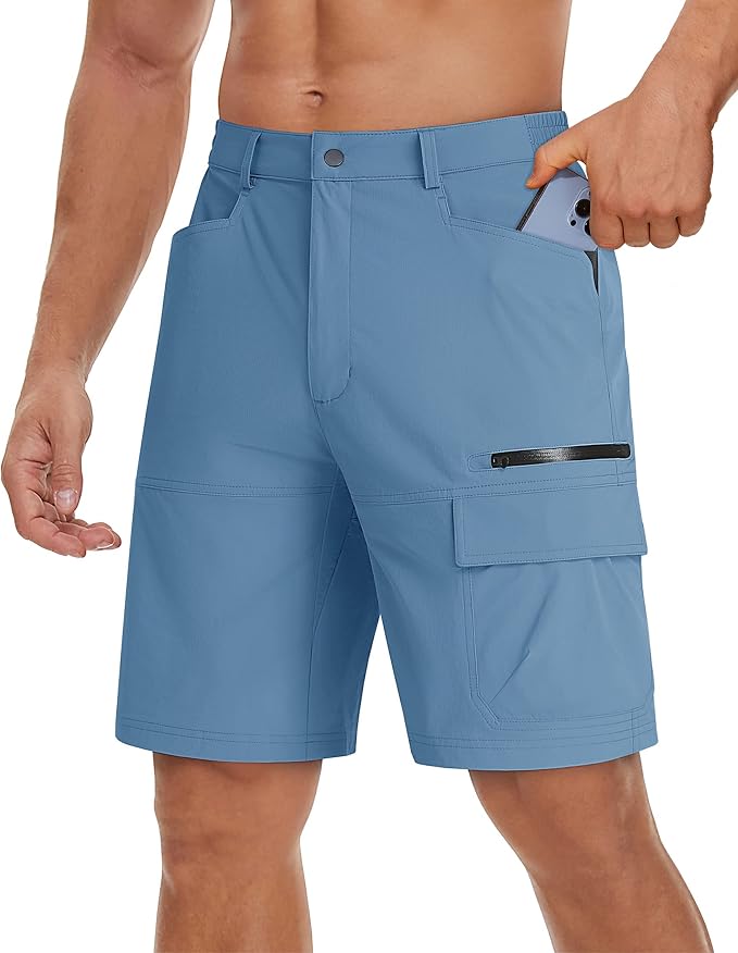 TACVASEN Men's Summer Outdoor Shorts Quick Dry Cargo Casual Work Hiking Shorts - Image 2
