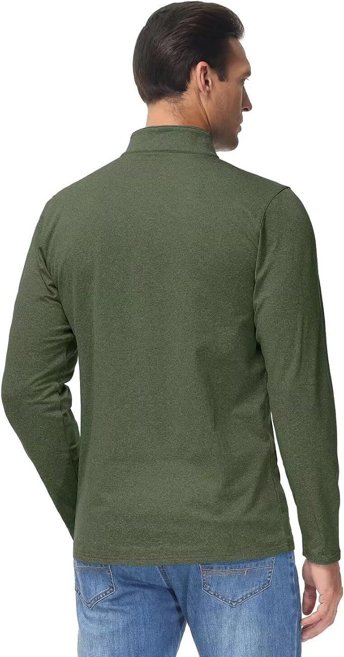 Boladeci Men's Quarter Zip Pullover Premium Fleece Lined Heather Long Sleeve - Image 6