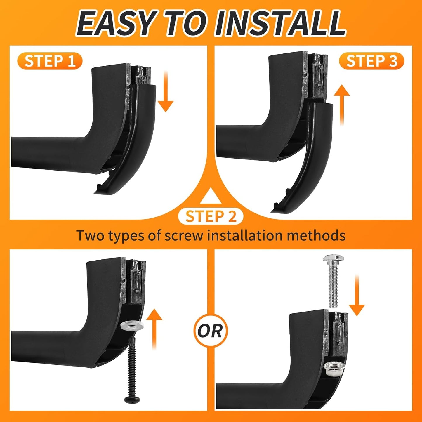 2 Pack Universal Golf Cart Grab Handle Compatible with Club Car, EZGO, Yamaha, XSeries with Versa Triple Track Tops Only