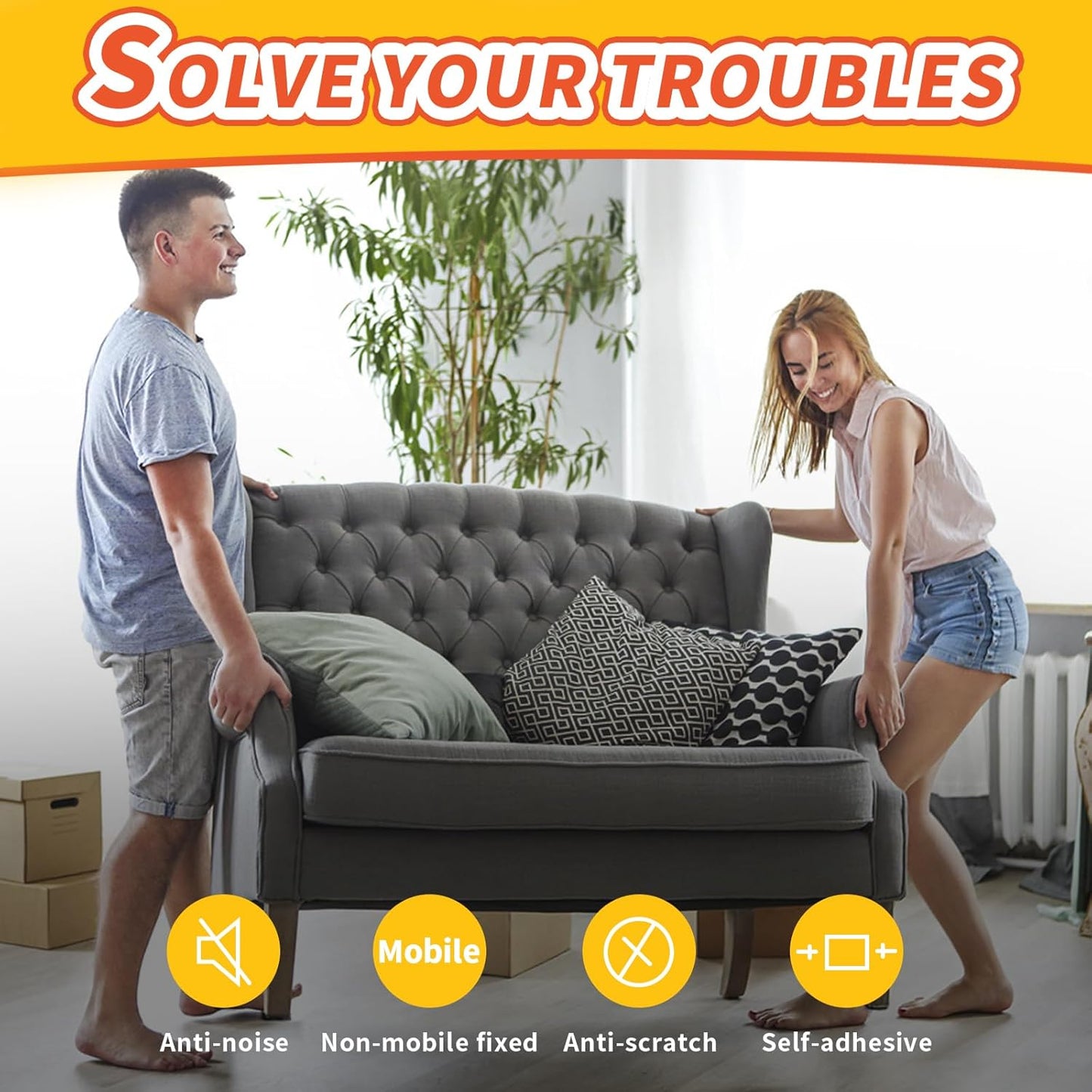 Felt Furniture Pads, Non Slip Self Adhesive Cuttable Felt Tape White Heavy Duty Felts Strip Roll for Protecting Hardwood Floors Chair Wall Protector (40 x 5 x 0.12 Inch)