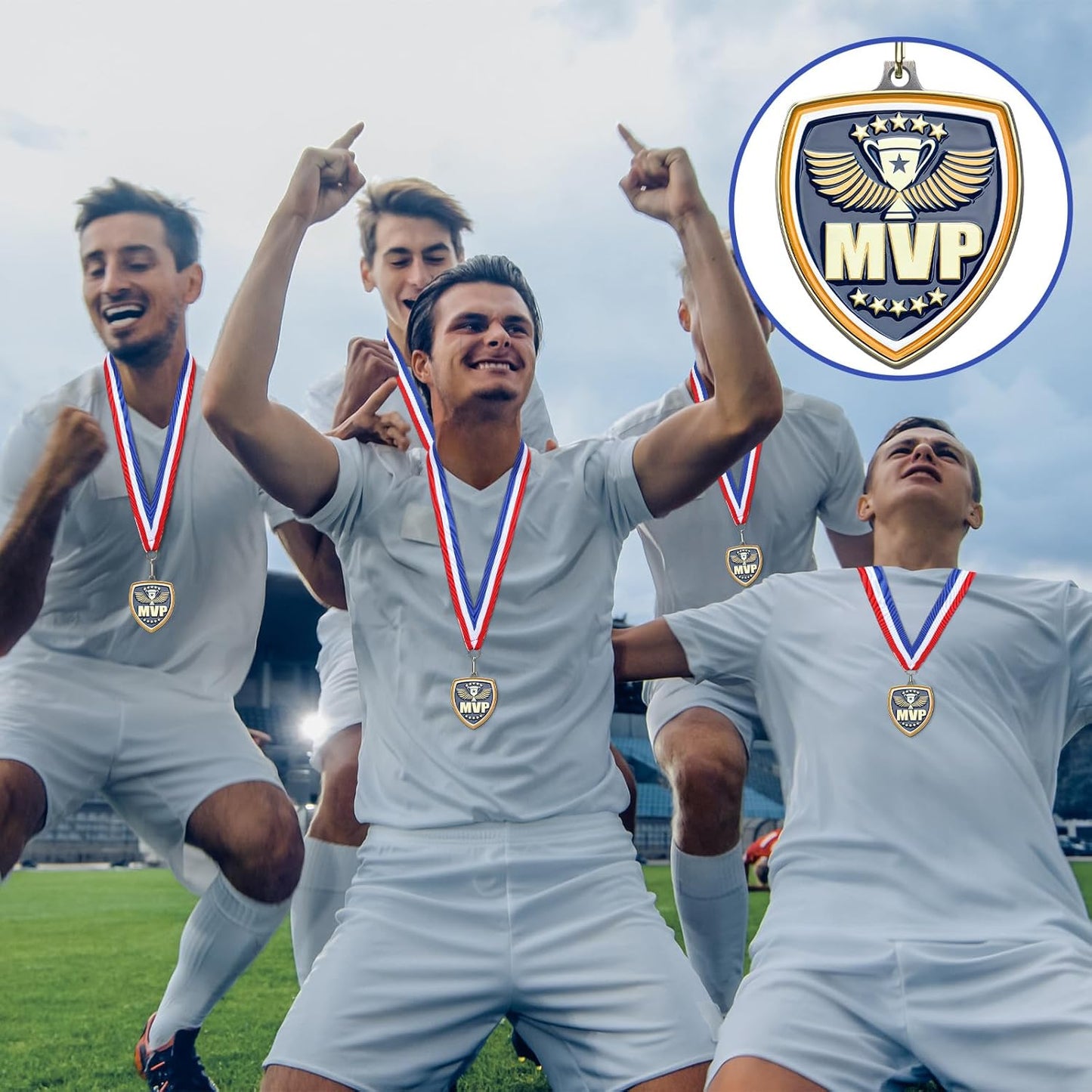 10/20 /30/40 Pcs Award Medals Bulk Sports Medals with Neck Ribbons 2.4 Inch Winner Award Trophy Prize Gift for Sports Themed Party Favors Tournaments School Match