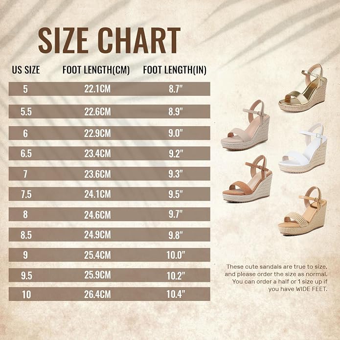 mikarka Women's Espadrille Wedge Sandals: Ankle Strap Platform Open Toe Wedges - Image 6