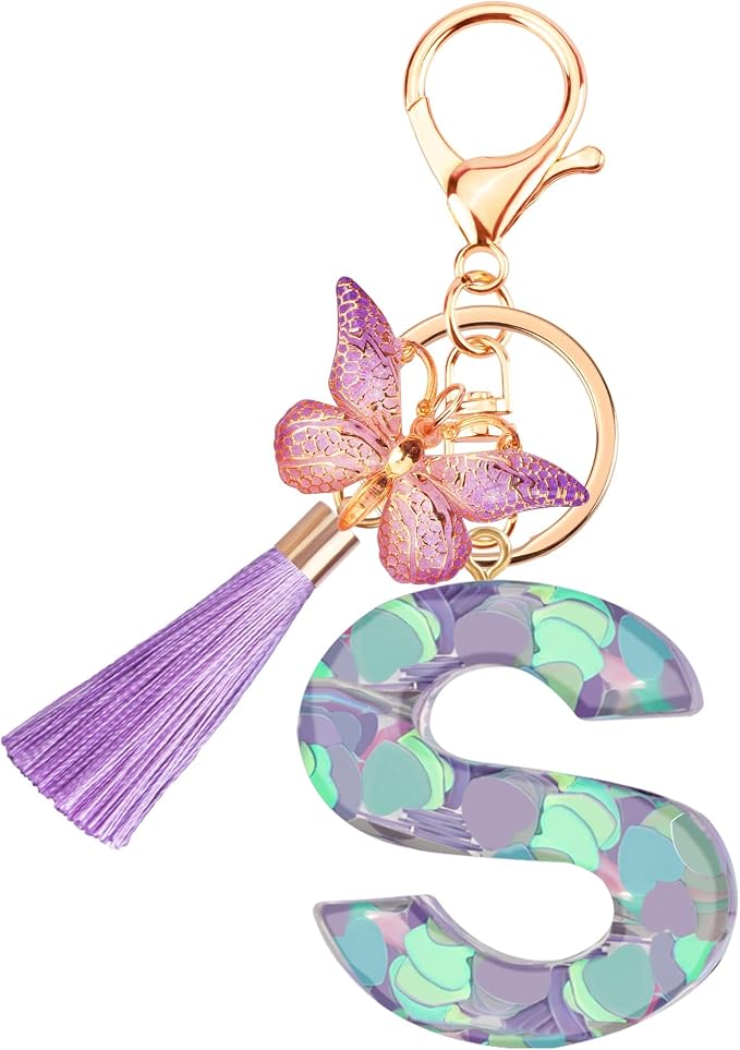 Suweibuke Colourful Cute Initial Letter Keychains by Suweibuke
