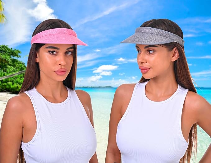​3 Pieces Clip On Visors Women Men Visor Sun Hats Hat Outdoor Sports Golf Beach - Image 2
