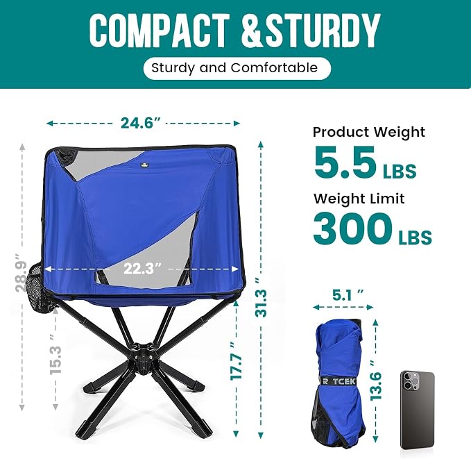 Adjustable Portable Camping Chair RiseLite Lightweight Compact Folding Chair - Image 2