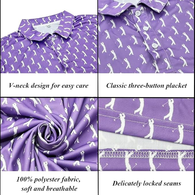 Men's Long Sleeve Golf Shirt Quick Dry 3 Button Work Fishing Outdoor Casual - Image 5