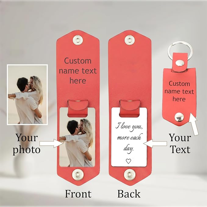 Custom Keychains with Picture Personalized Photo Logo Text Customized Key Chain - Image 2