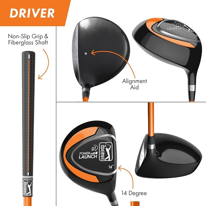 PGA Tour Youth Golf Club Set for Ages 8-12 and 12+, Right and Left-Handed Kids - Image 3