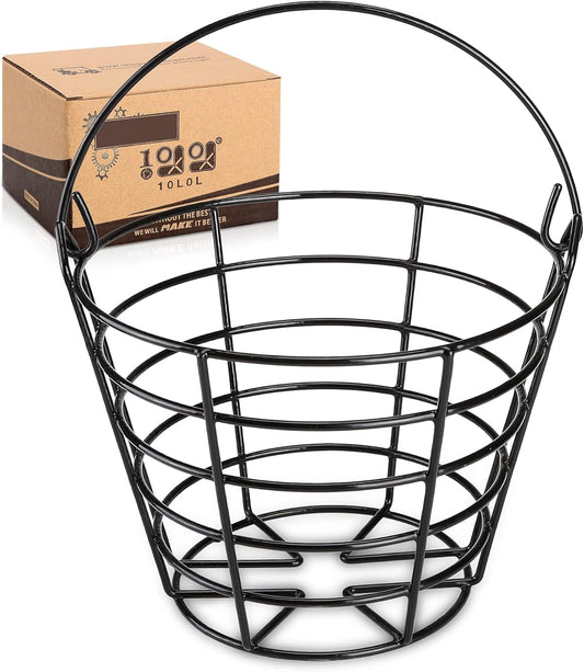 10L0L Metal Range Golf Ball Baskets with Handle, Golf Ball Storage Bucket, Holds 50 Balls Each (GolfBalls Not Included)