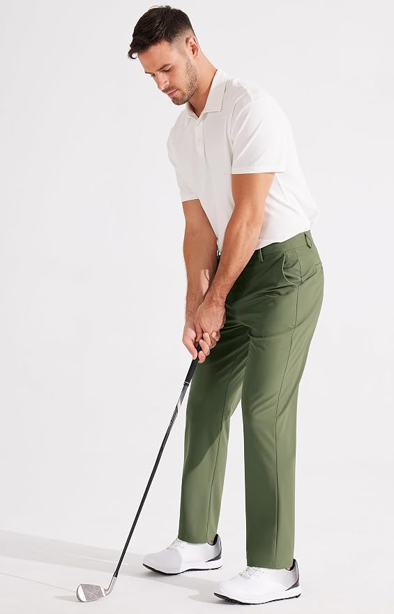 Libin Men's Golf Pants Classic Fit Flat Front Work Dress Pants 29" 31" 33" - Image 5