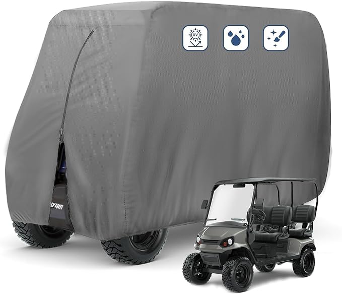 FLYMEI Golf Cart Cover Waterproof, 420D Fabric Universal Fits by FLYMEI