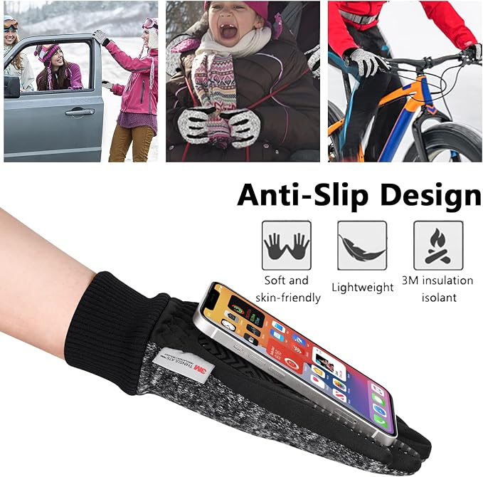 MOREOK Winter Gloves for Men/Women -10°F 3M Thinsulate Warm Touch Screen Snow - Image 5