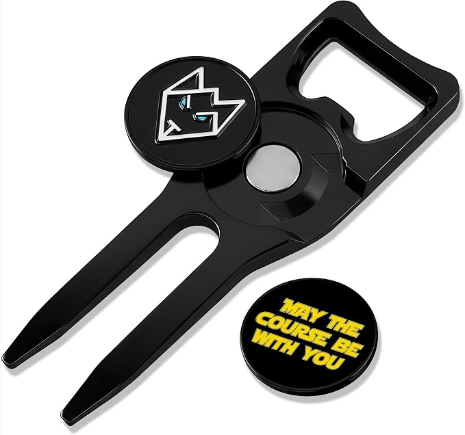 Wolf Golf Towels Divot Repair Tool | 6-in-1 Premium Divot Tool by WOLFGOLFTOWELS