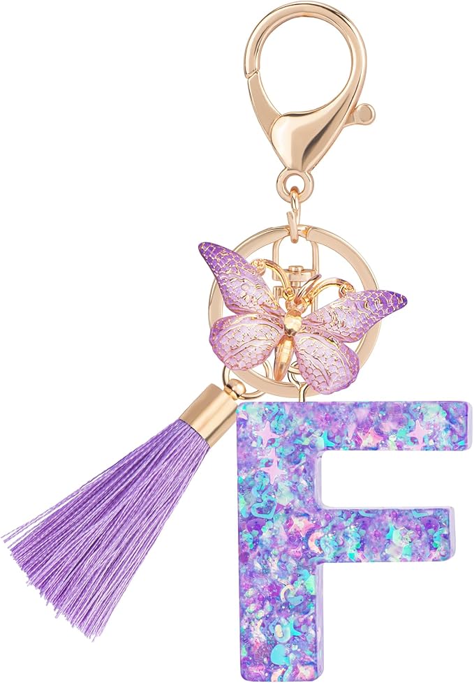 Suweibuke Colourful Cute Initial Letter Keychains by Suweibuke