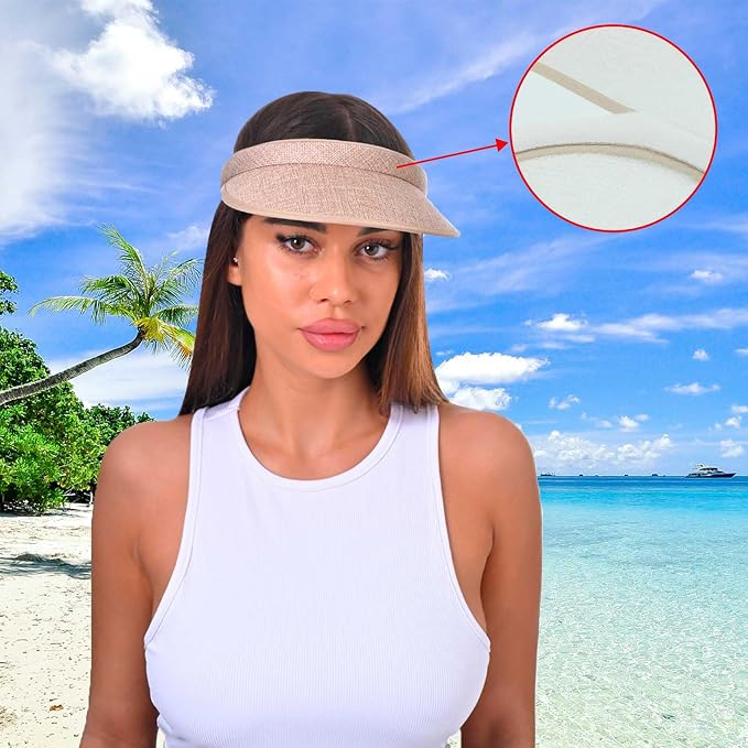 ​3 Pieces Clip On Visors Women Men Visor Sun Hats Hat Outdoor Sports Golf Beach - Image 3