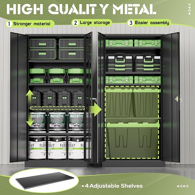 SUNCROWN 72" Metal Storage Cabinet - Image 5