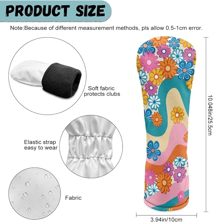 Golf Club Head Covers for Club Protective, Waterproof PU Leather Driver Fairway - Image 6