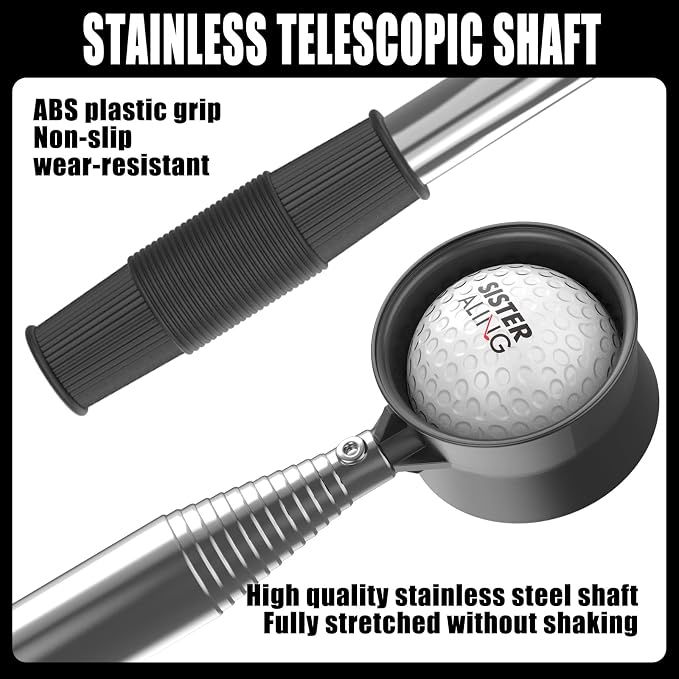 9ft/12ft Water Telescopic Golf Ball Retriever，Classic and Durable Stainless - Image 4