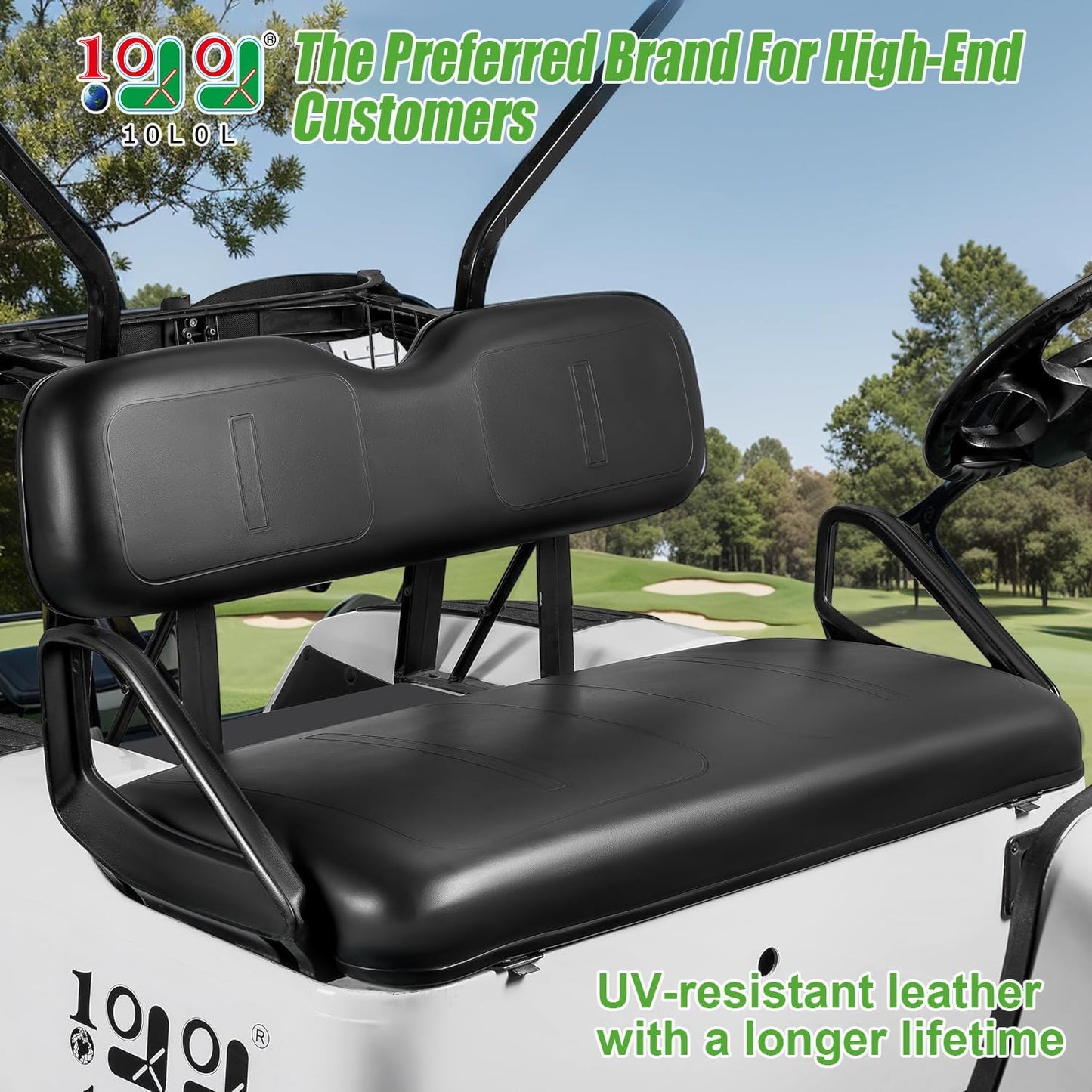 10L0L Golf Cart Front Seat Assembly for EZGO TXT 1994-2013, Factory Style Seat Bottom Cushions & Seat Back Replacement Kit