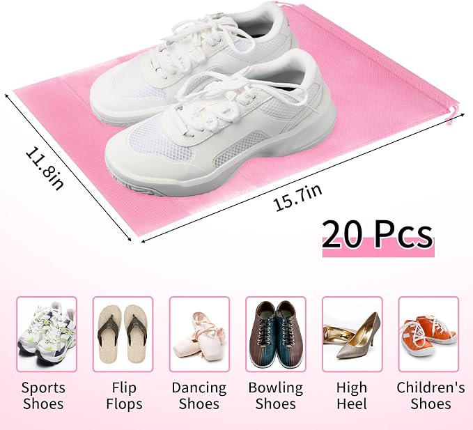 20 Pack Shoe Bags for Travel, Large Travel Shoe Bags for Packing - Image 2