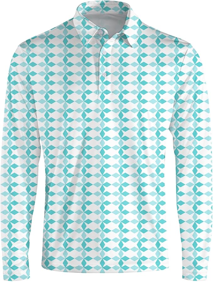 Men's Long Sleeve Golf Shirt Quick Dry 3 Button Work Fishing Outdoor Casual - Image 3