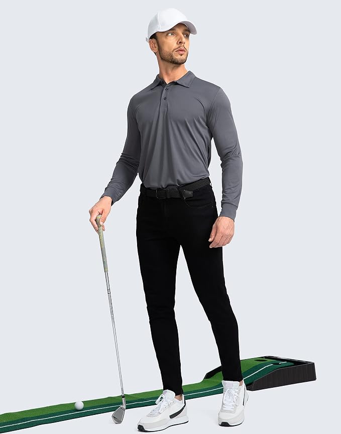 Men's Polo Shirt Long Sleeve Golf Shirts Lightweight UPF 50+ Sun Protection - Image 6