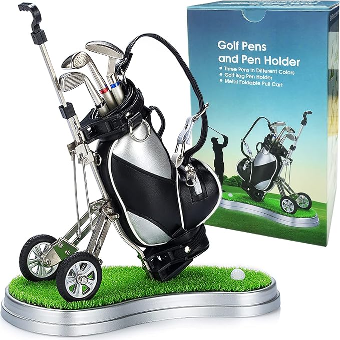 Gifts for Men, Golf Pen Holder Desk Accessories for Men Women Golfers, Birthday by Jishi