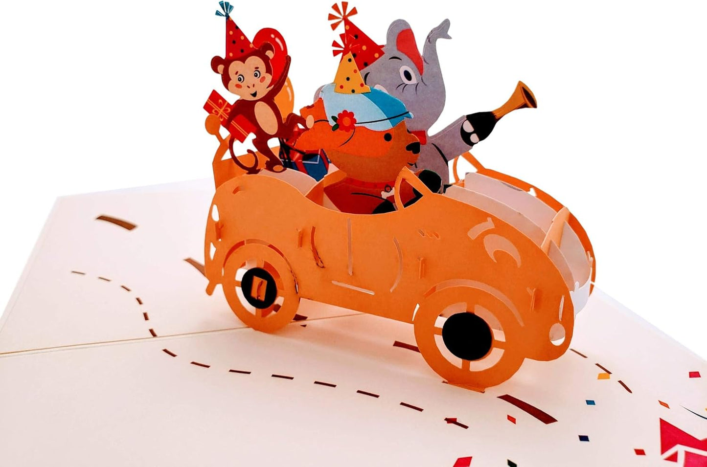 iGifts And Cards Jungle Birthday Party Pop-Up Card 5" x 7" – Fun Animal Celebration 3D Greeting for Kids, Friends, Family, Safari Lovers, Party Enthusiasts, Zoo Theme Surprise with Envelope