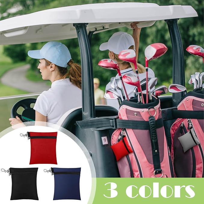 Shappy 3 Pcs Golf Tee Bag 6.7 x 5.5 Inch Golf Ball Bag Pouch Utility Tee Holder - Image 6