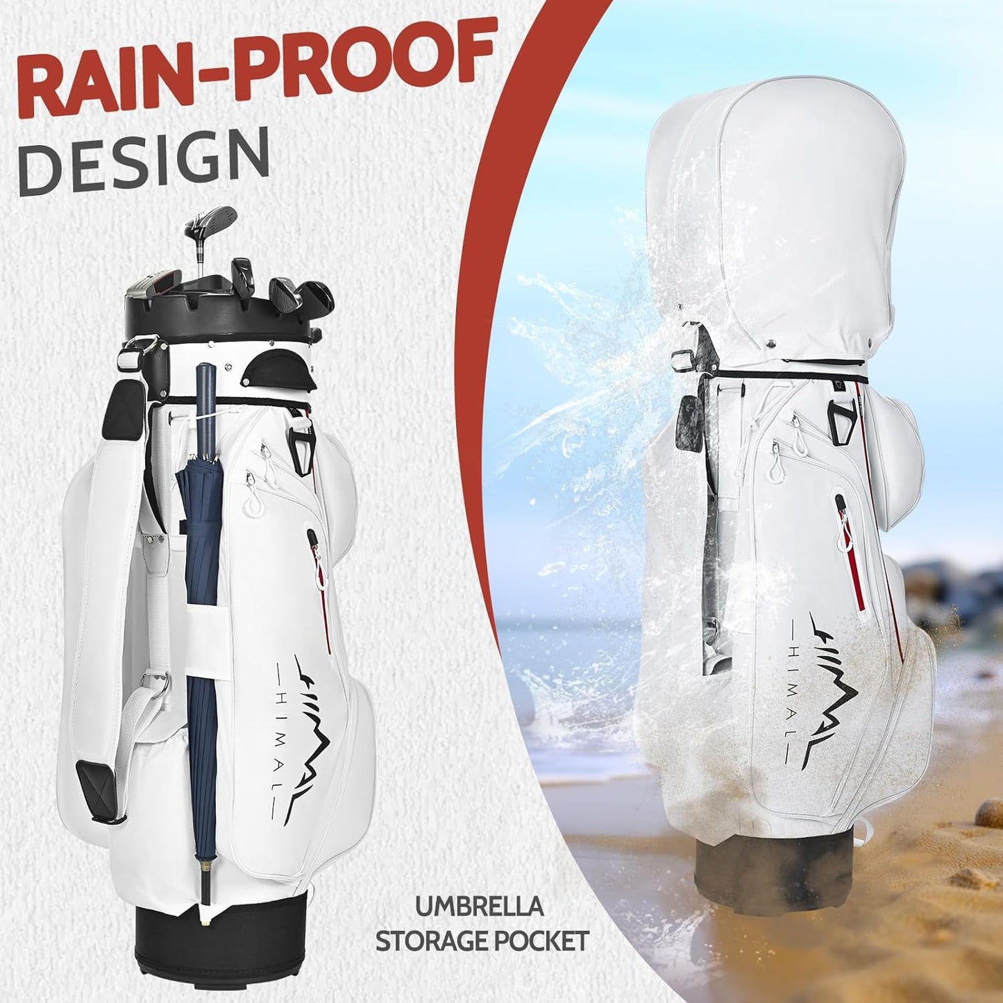 14-Way Golf Cart Bag Pro with Full Length Divider Top, Golf Bag for Men with Handles and Rain Cover