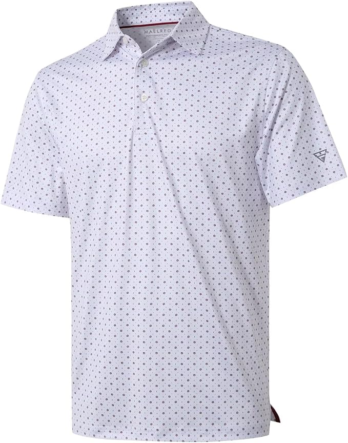 Golf Shirts for Men Dry Fit Short Sleeve Print Performance Moisture Wicking by MAELREG