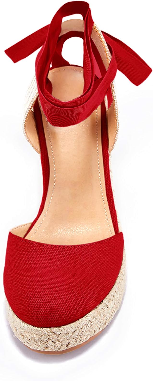 FISACE Womens Summer Espadrille Heel Platform Wedge Sandals Ankle Buckle Strap - Image 6