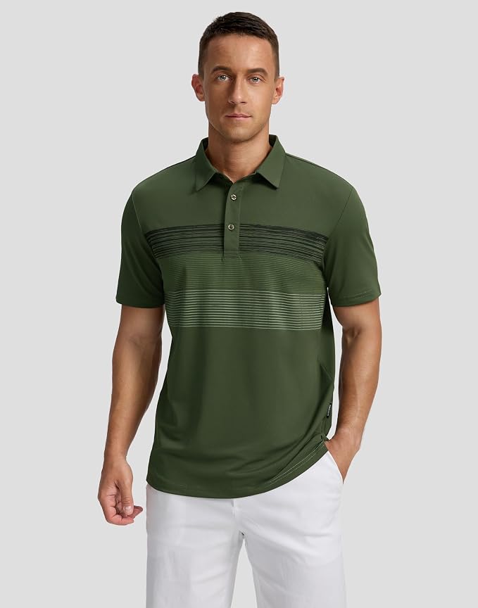 Men's Golf Shirts Dry Fit Moisture Wicking Performance Short Sleeve Collared - Image 2