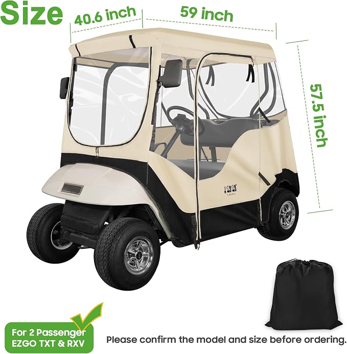 10L0L Golf Cart 2 Passenger Enclosure - Image 8