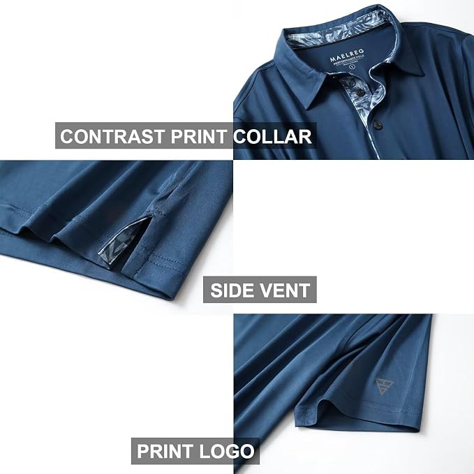 Mens Polo Shirts Short and Long Sleeve Casual Solid Stylish Dry Fit Performance - Image 4