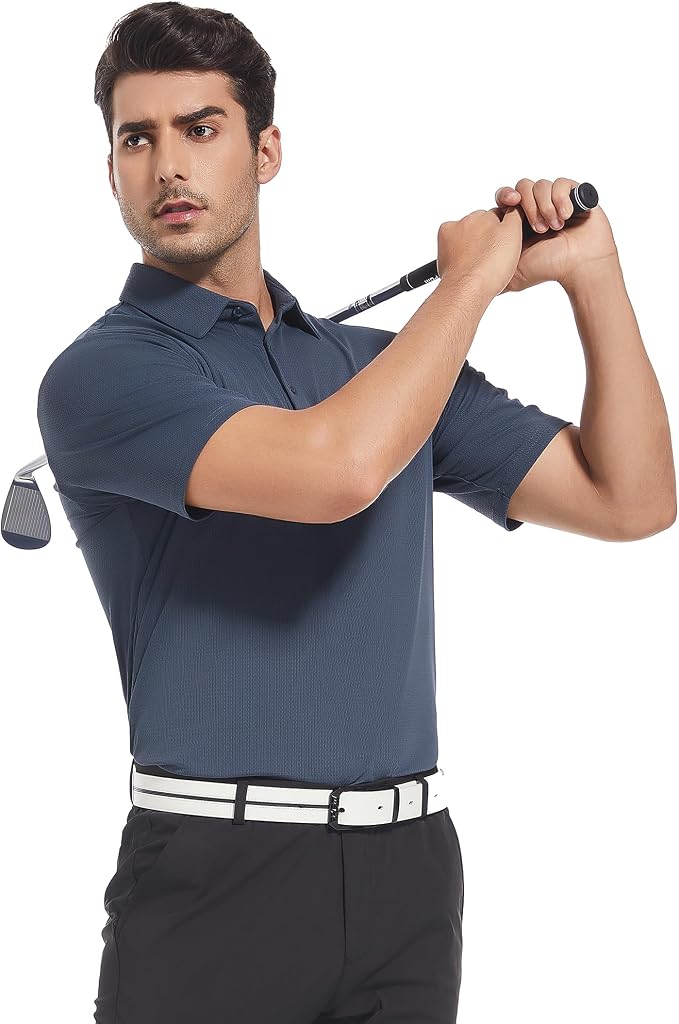 Alex Vando Mens Golf Shirt Moisture Wicking Quick-Dry Short Sleeve Casual Polo - Image 4