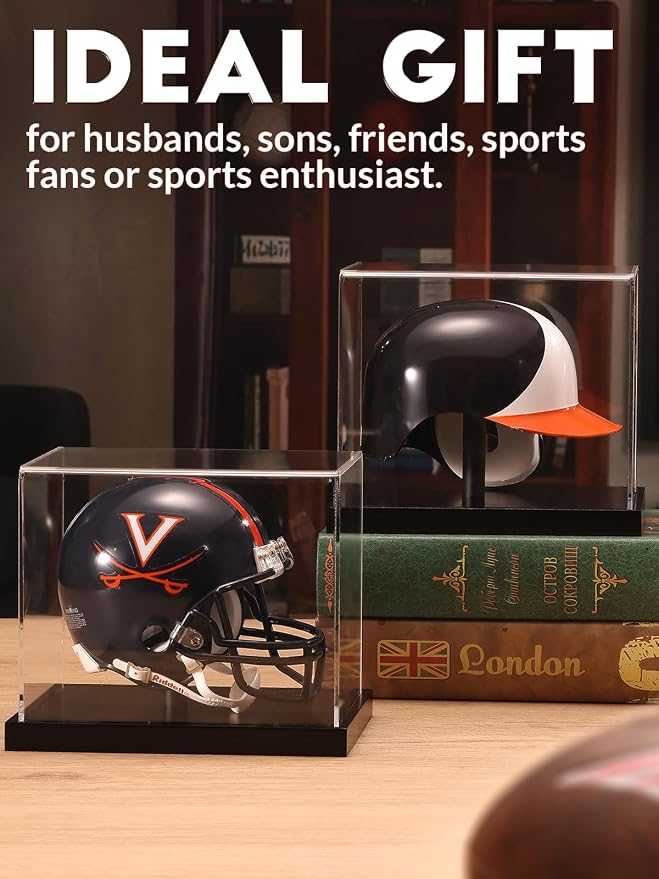 Clear Acrylic Mini Helmet Display Case, Protective Sports Memorabilia Storage - Image 6
