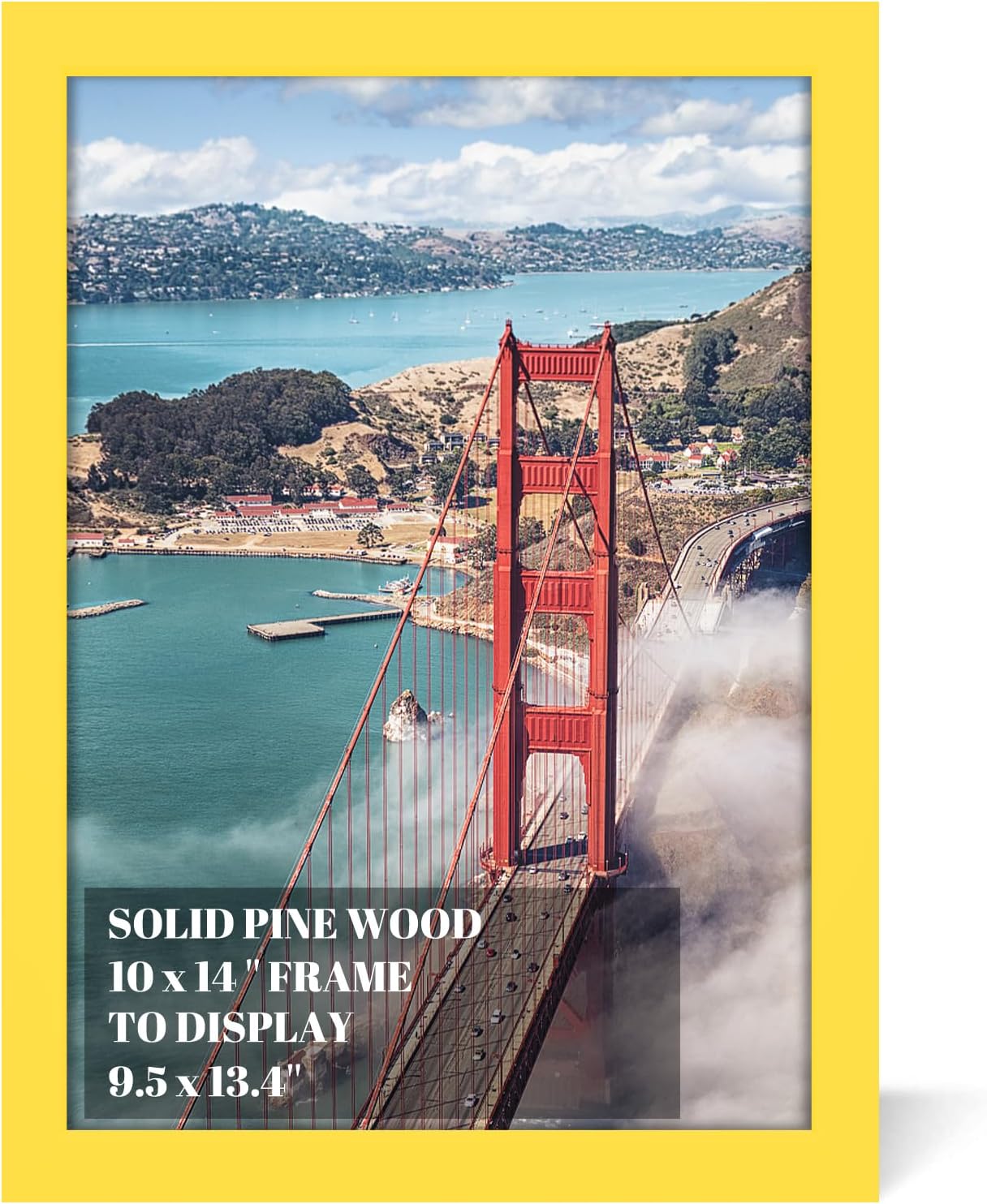 10x14 inch Wood Picture Frames for Wall Hanging,Diamond Painting Frames Rectangle Baby Scan Picture Frame for Family Walls Decoration,Anniversary,Wedding,Christmas,Halloween,Shower,Certificate (Yellow)