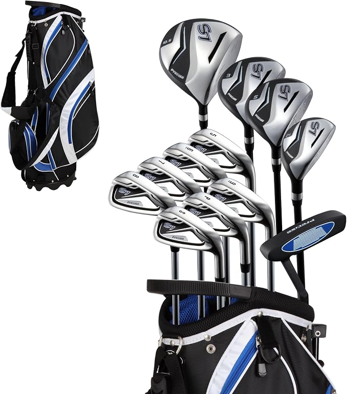 Precise S7 Men’s 18-Piece Golf Set – Titanium Driver, 5-SW Irons, Stand Bag by PRECISE