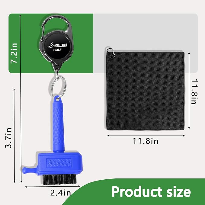 Golf Club Cleaning Kit Durable Mini Size Golf Club Brush and Towel Clean - Image 4
