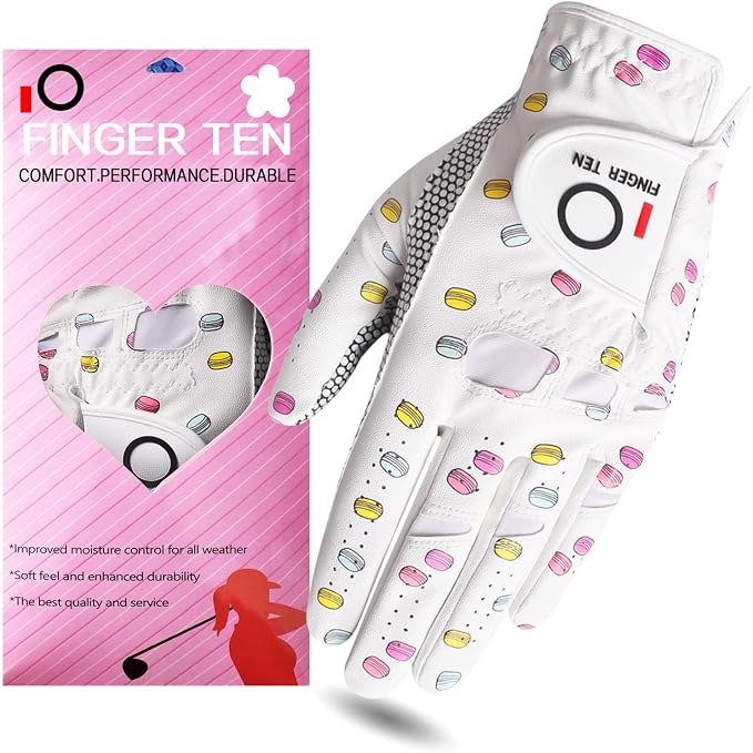 FINGER TEN Ladies Golf Gloves Left Right Hand 1 Pack, Golf Glove by FINGERTENSport
