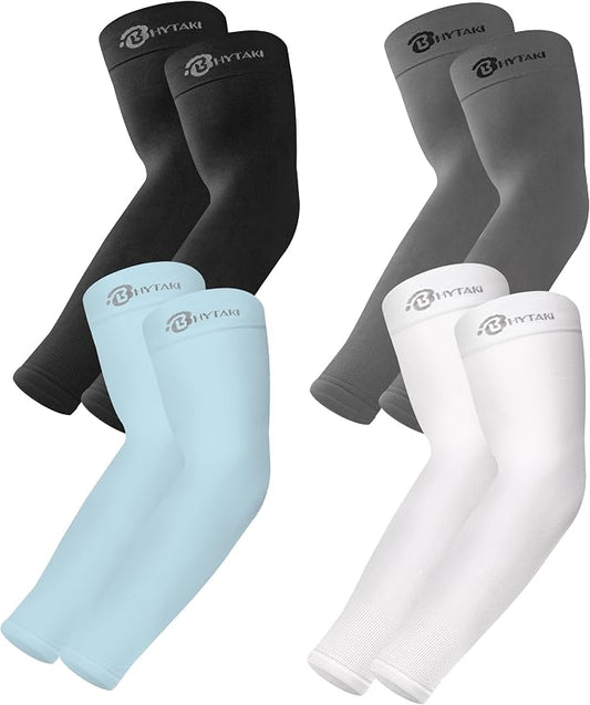 BHYTAKI UV Sun Protection Arm Sleeves, UPF 50 Sports Cooling Arm Compression by BHYTAKI