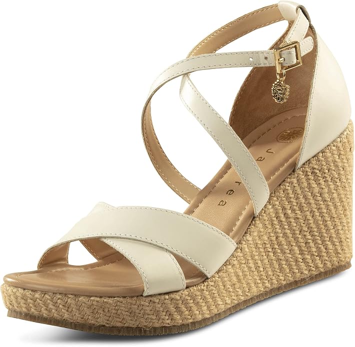 JATAREA Leather Wedge Sandals for Women | Women's Sandals Perfect for Summer by JATAREA