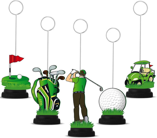 5 Pcs Golf Ball Photo Balloon Holder Table Centerpieces Holders Golf Themed Decoration Place Card Holder Photo Clips Holder for Home Birthday Wedding Party Decor