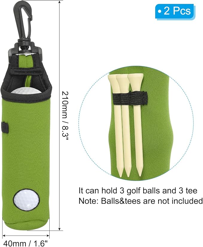 PATIKIL Golf Ball Carry Bag Golf Tee Holder Pouch Portable Neoprene Golf Ball - Image 2